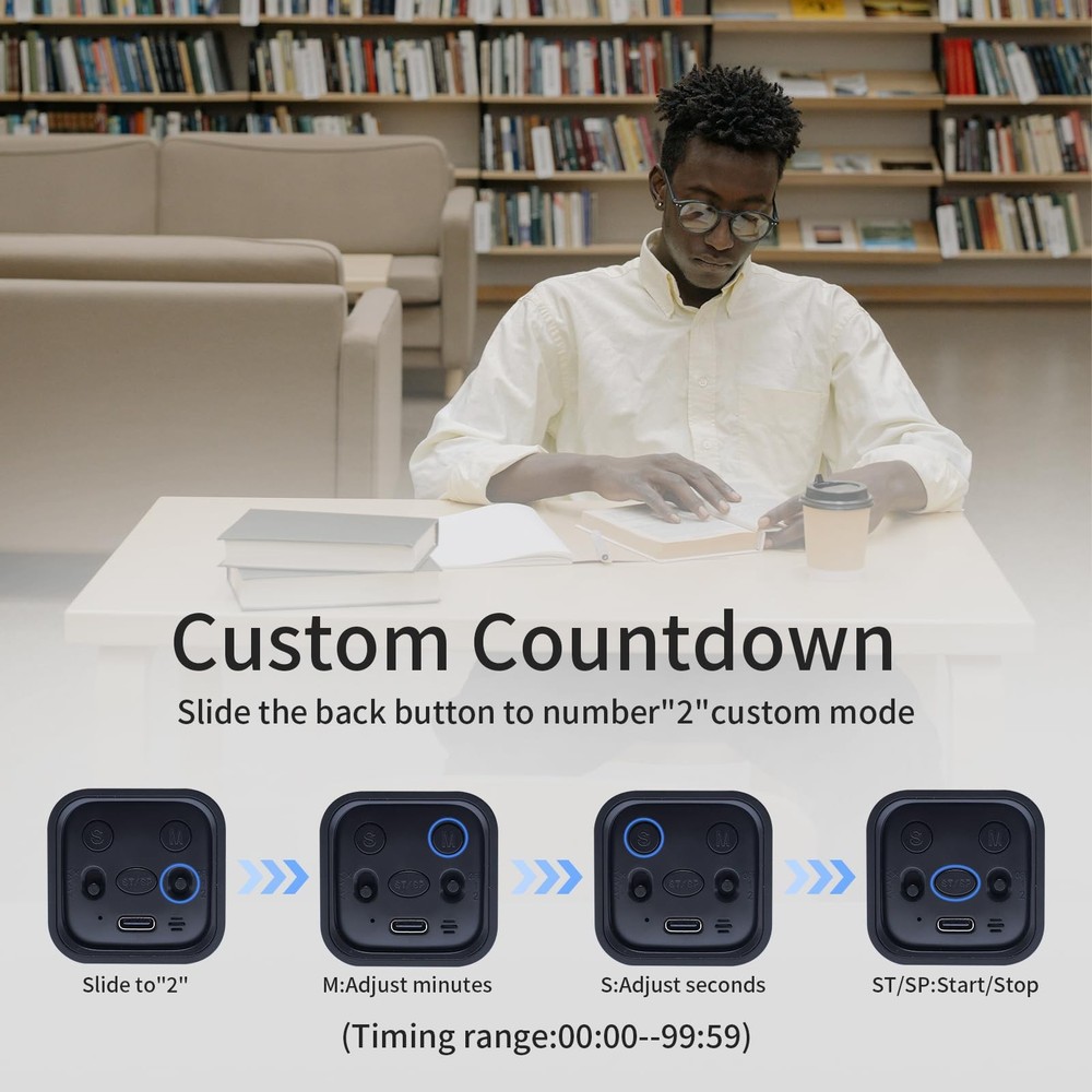 Productivity Timer Flip Gravity Sensor Cube Timer Countdown & Countup,Mute & ...