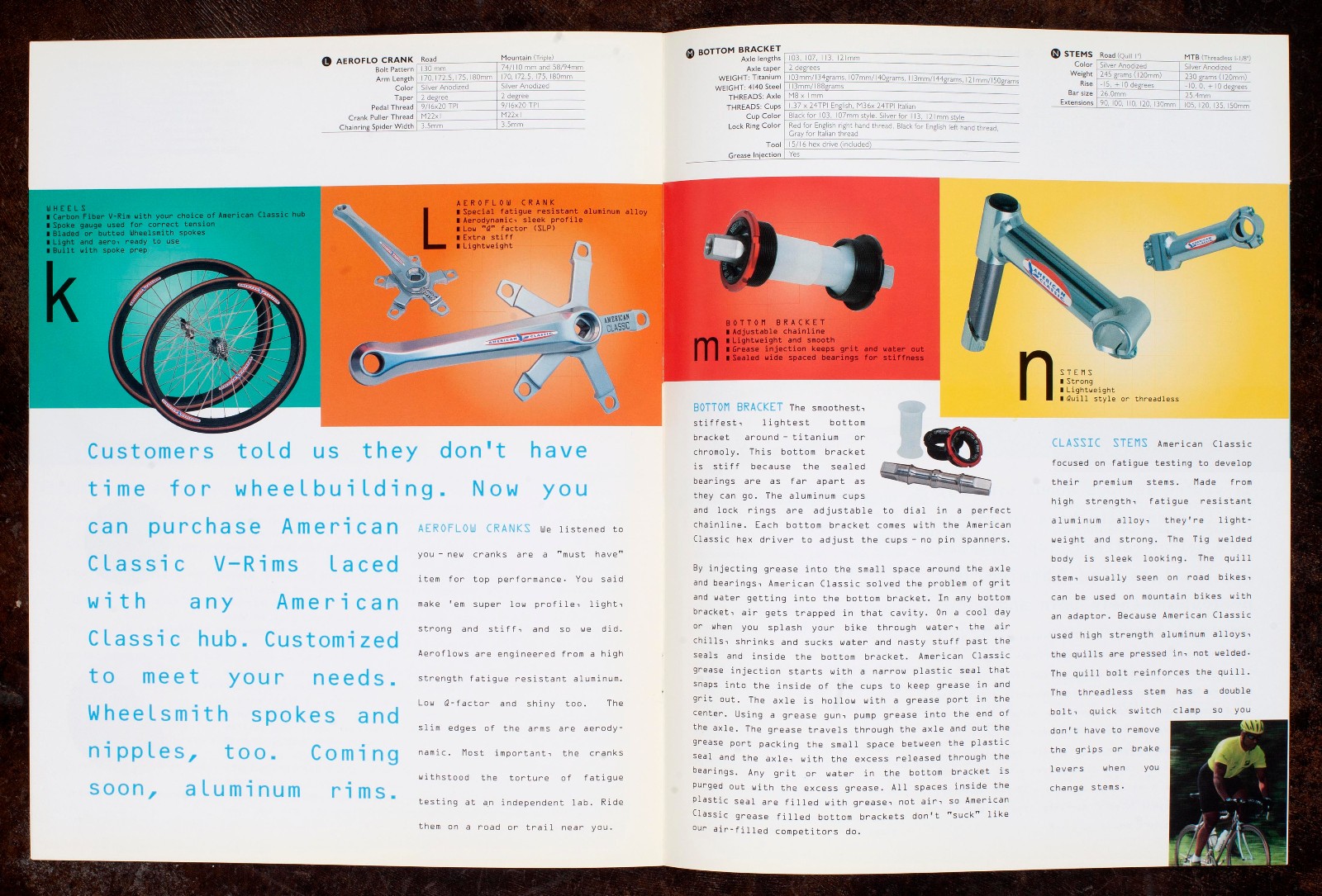 1990s American Classic bicycle parts catalog hubs seatpost headset bottle cage