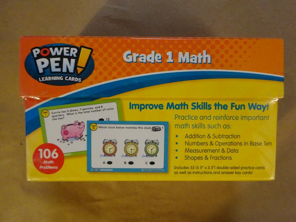 Power Pen Learning Cards Teacher Created Resources Grade 1 Math