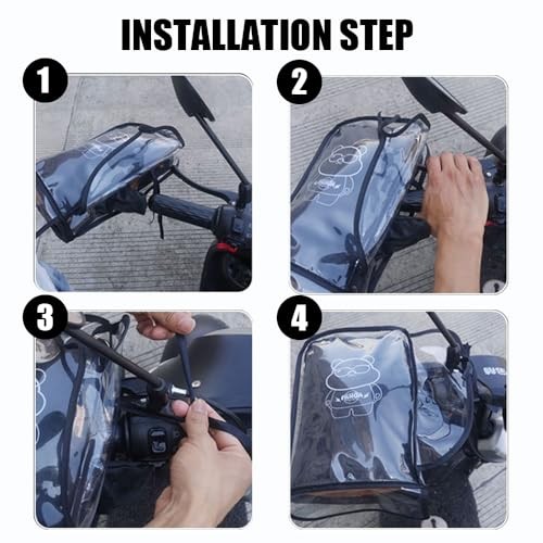 Motorcycle Handle Gloves,Water Resistant Windproof Transparent Handlebar