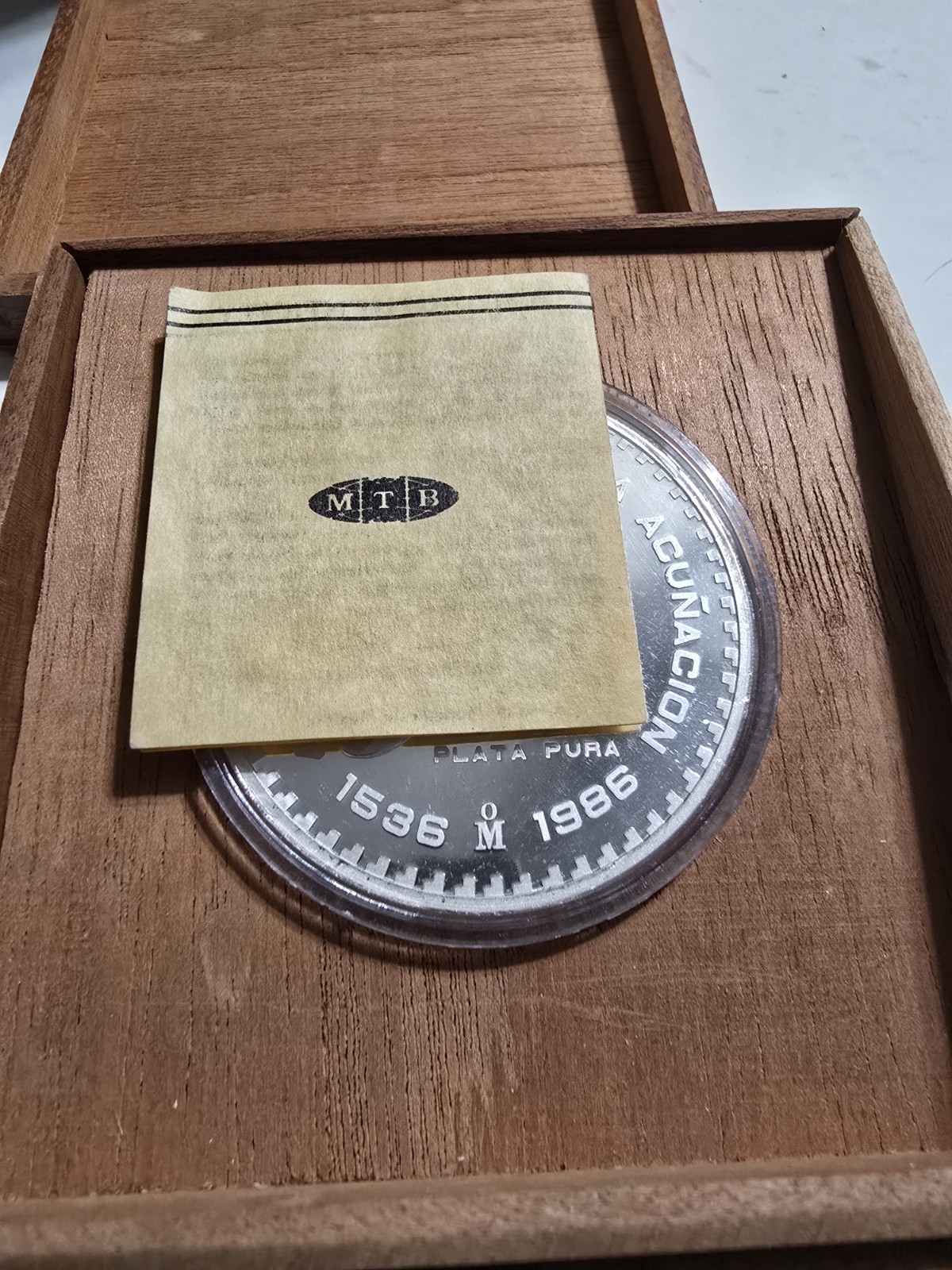 1986 Casa De Moneda De México 450th Anniversary Box And Coa! 10k Mintage 5 Oz Ag