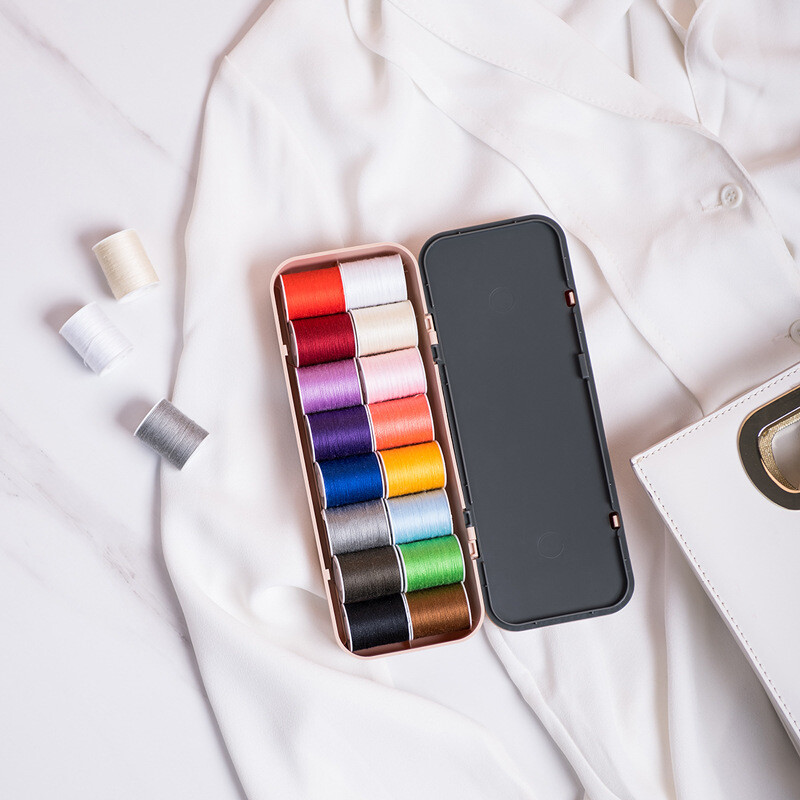 Portable Sewing Kit Small Home Travel Case Needles Thread Scissors Mini Set