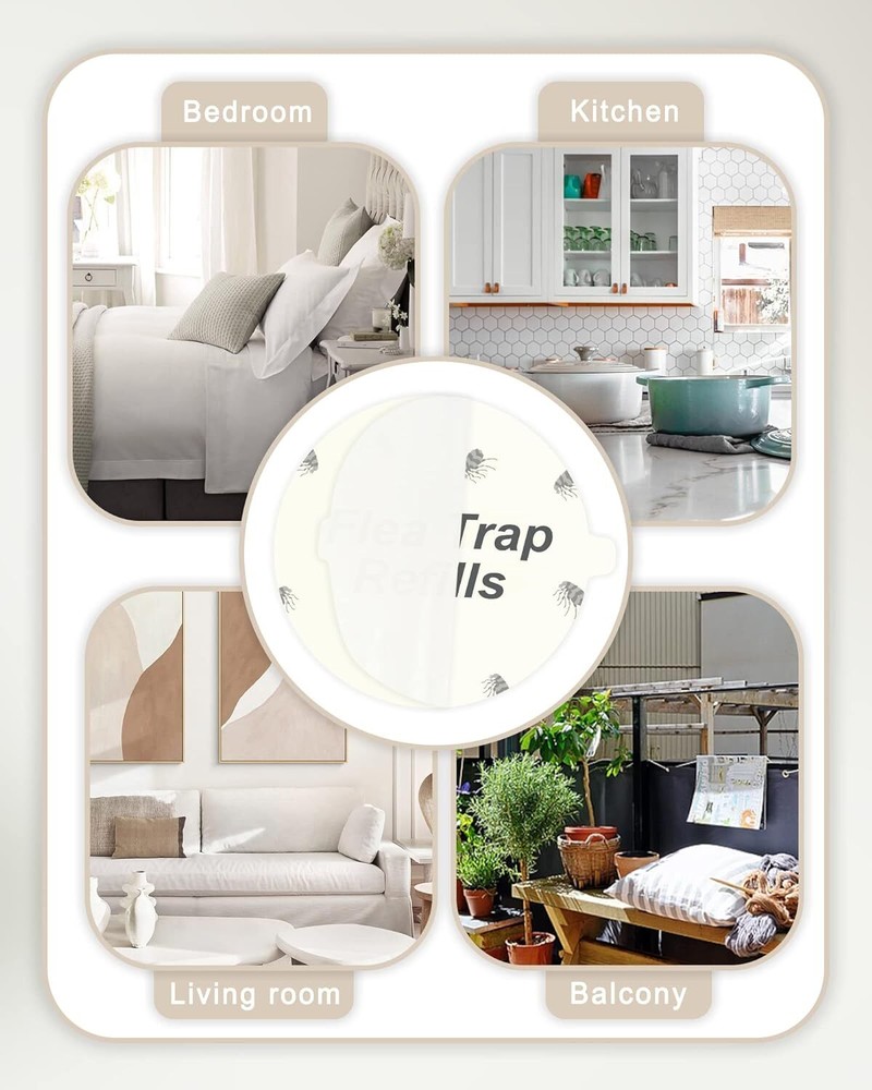 20-Pack Flea Trap Refill Discs 7.1" Sticky Pads for Flea &Bed Bug Traps-Home Use