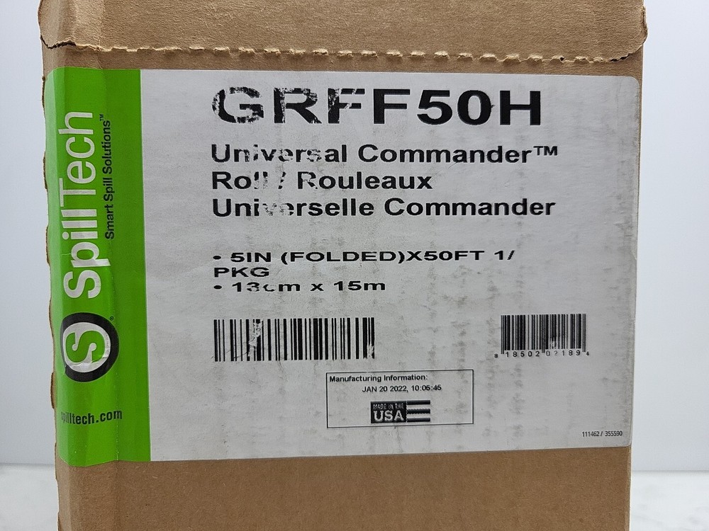 Spilltech Grff50h Sorbents 8 Gal Pack Universal Absorbed Gray Polypropylene