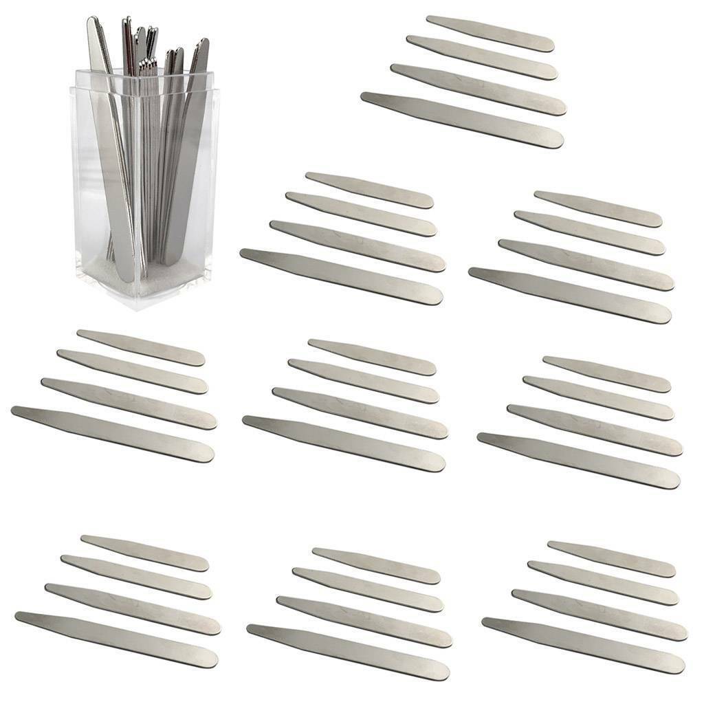 20/36/40Pcs Metal Collar Stays 10 Magnets 4 Sizes With Box For Men Dress Shirts