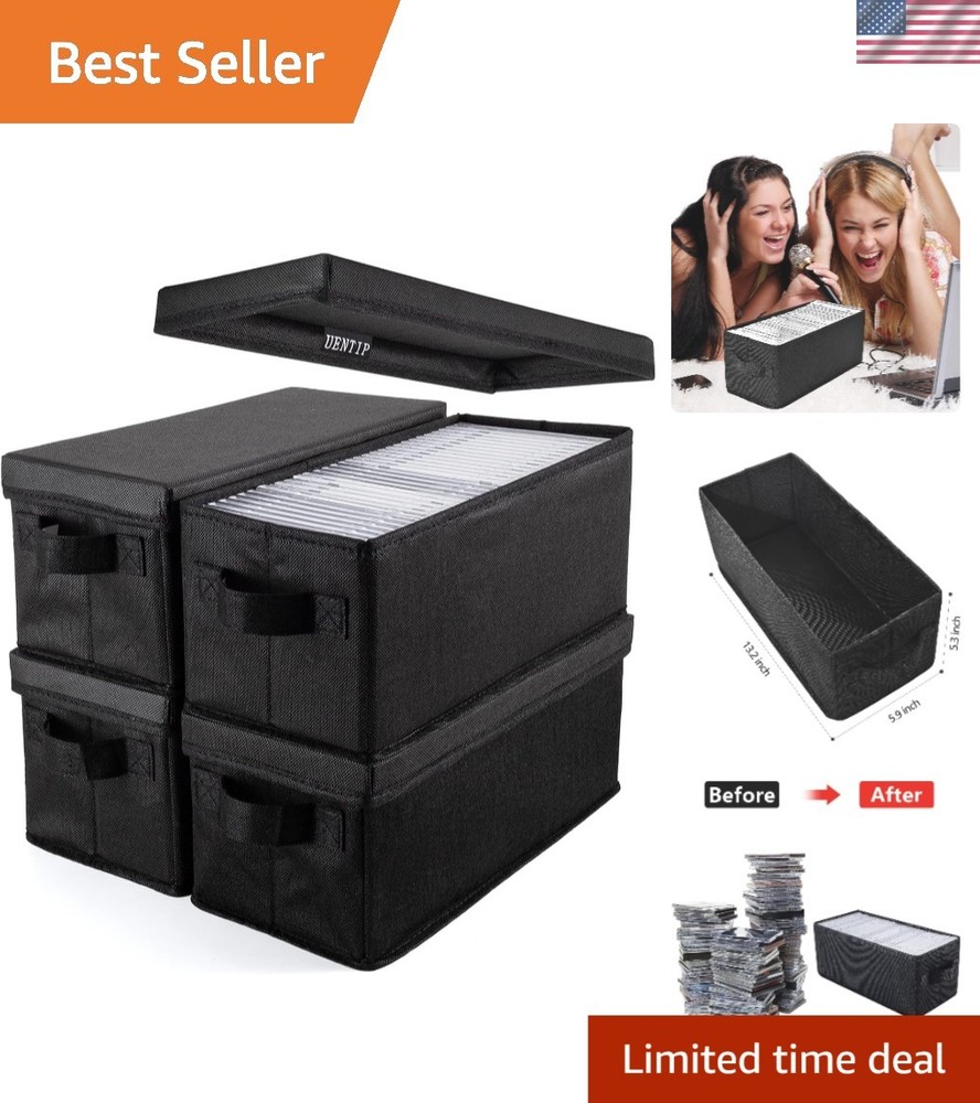 Compact CD Storage Solution - 4 Pack Containing 30-165 Discs, Moisture-Proof