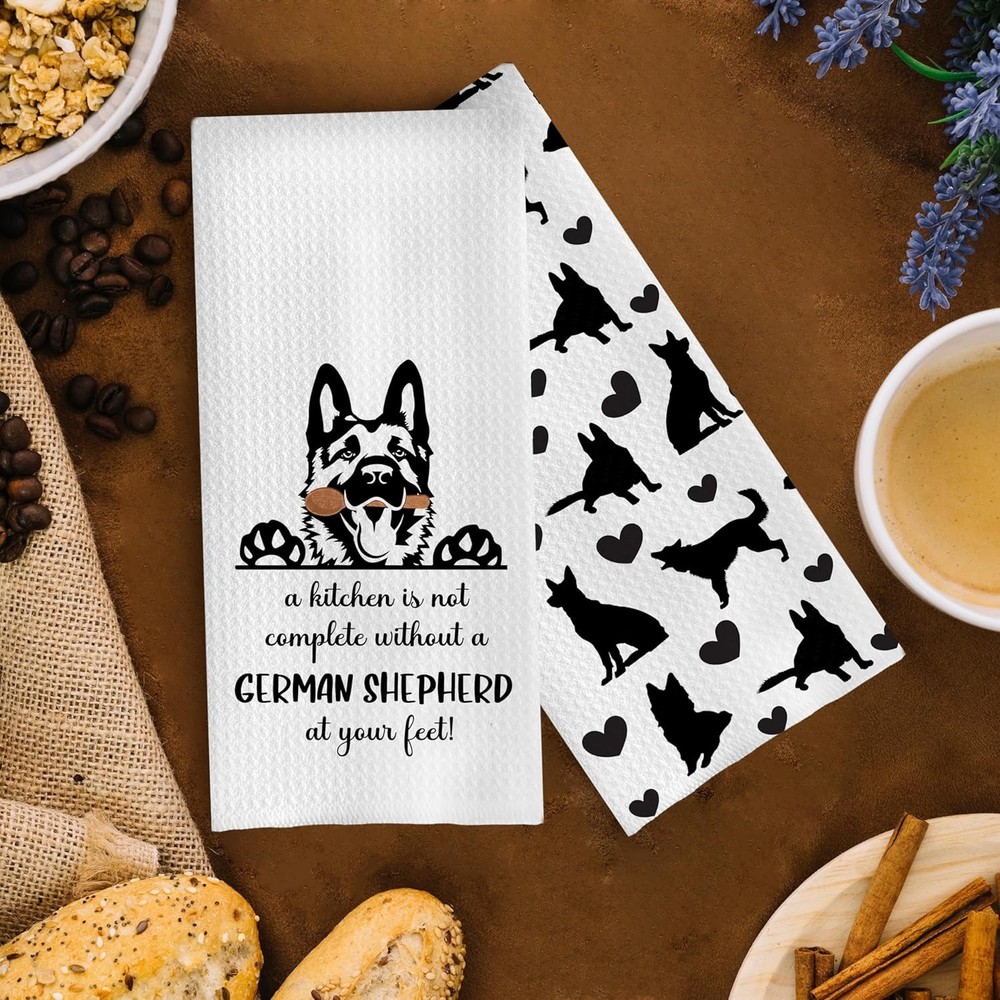 German Shepherd Dish Towels Set - Funny Small,