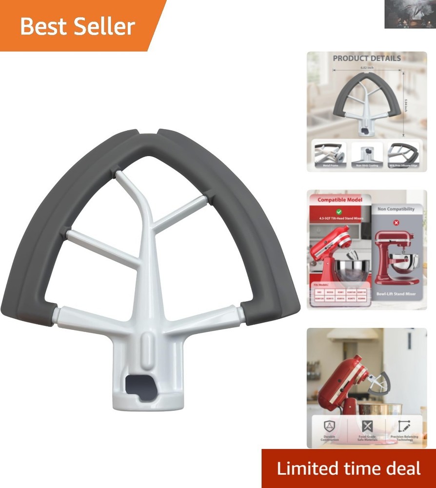 Flex Edge Mixer Beater with Silicone Edges - Perfect for All Baking Needs