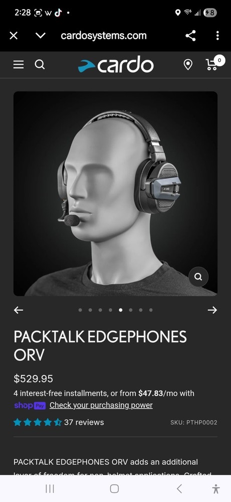 Cardo Bluetooth Packtalk Edgphones