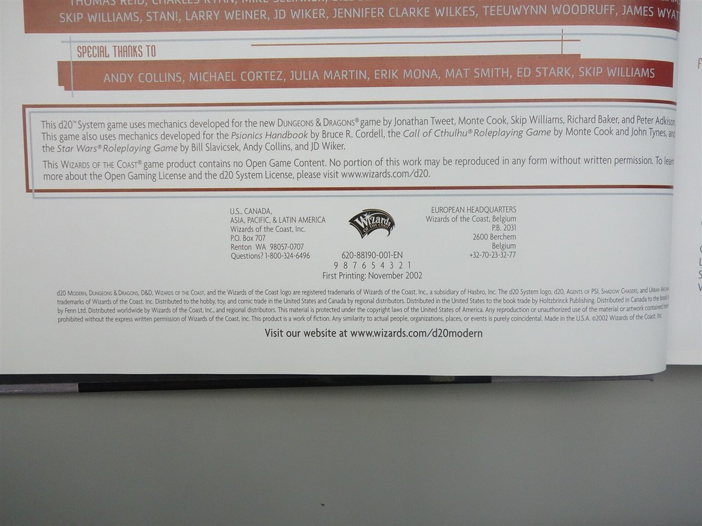 d20 Modern Roleplaying Game Core Rulebook