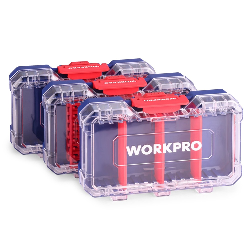 WORKPRO 3PCS Parts Organizer Stackable Hardware Storage Case Tool Box Organizers