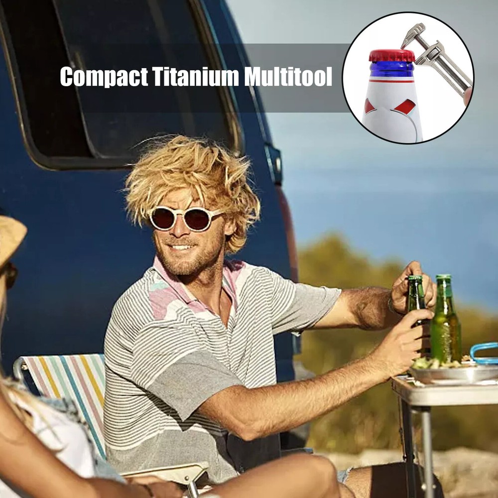 3Pcs Compact Titanium Multitool Alloy Everyday Multi Functional Wrench Spanner