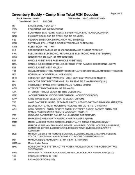 2017 17 Encore Trax Radiator Core Support