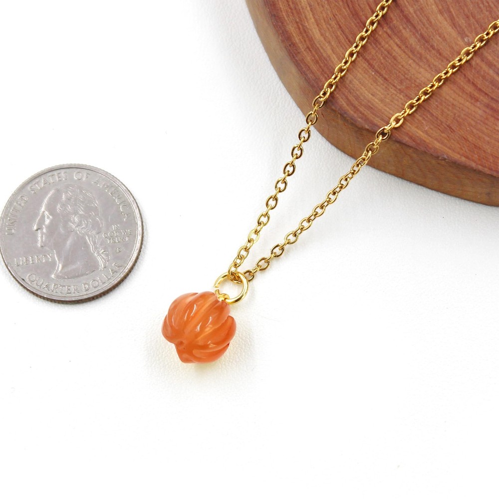 Mini Multiple Colors Pumpkin Delicate Funny Chain Dangle Necklace Simple Drop...