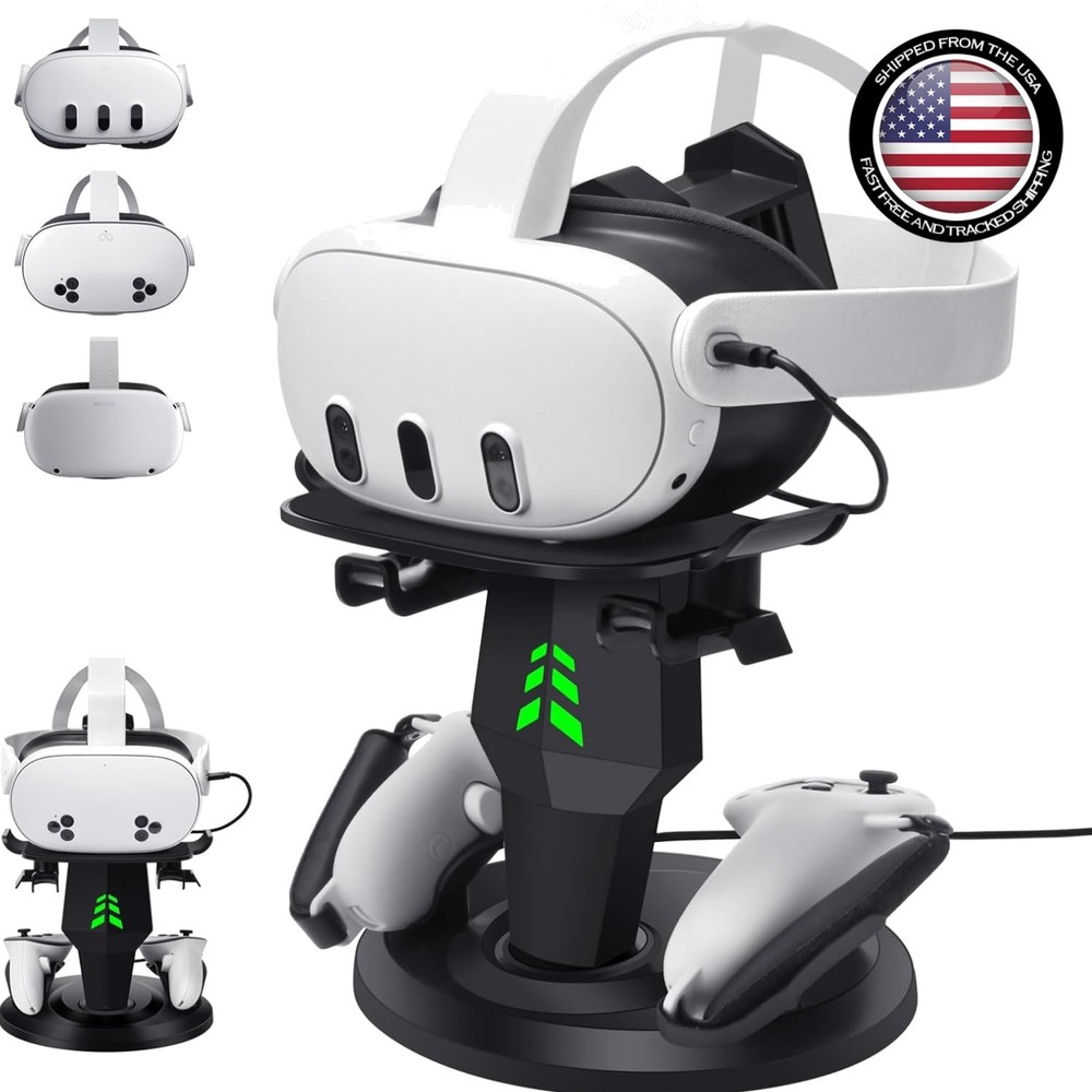 For Meta Quest 3 VR Headset Controller Charging Dock Charger Stand Station ABS
