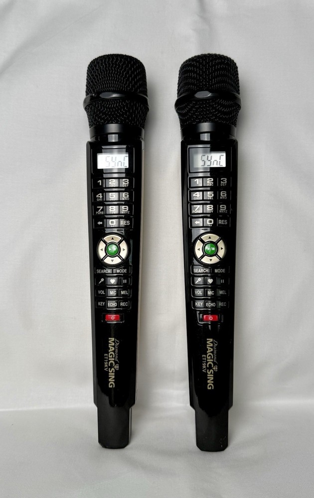 Two Diamond Magic Sing ET19KV Wireless Karaoke  Working Replacement Microphones