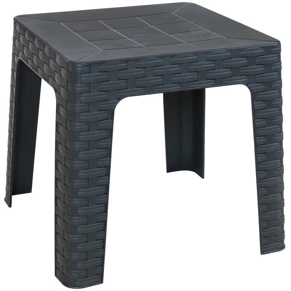 18.5 in Plastic Square Patio Side Table - Gray by Sunnydaze