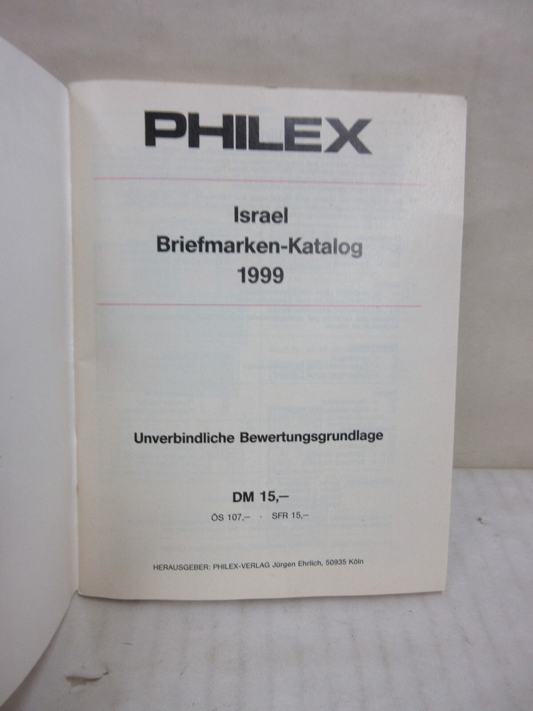 Philex Israel 1999 Farbkatalog German Language Stamp Price List Catalog