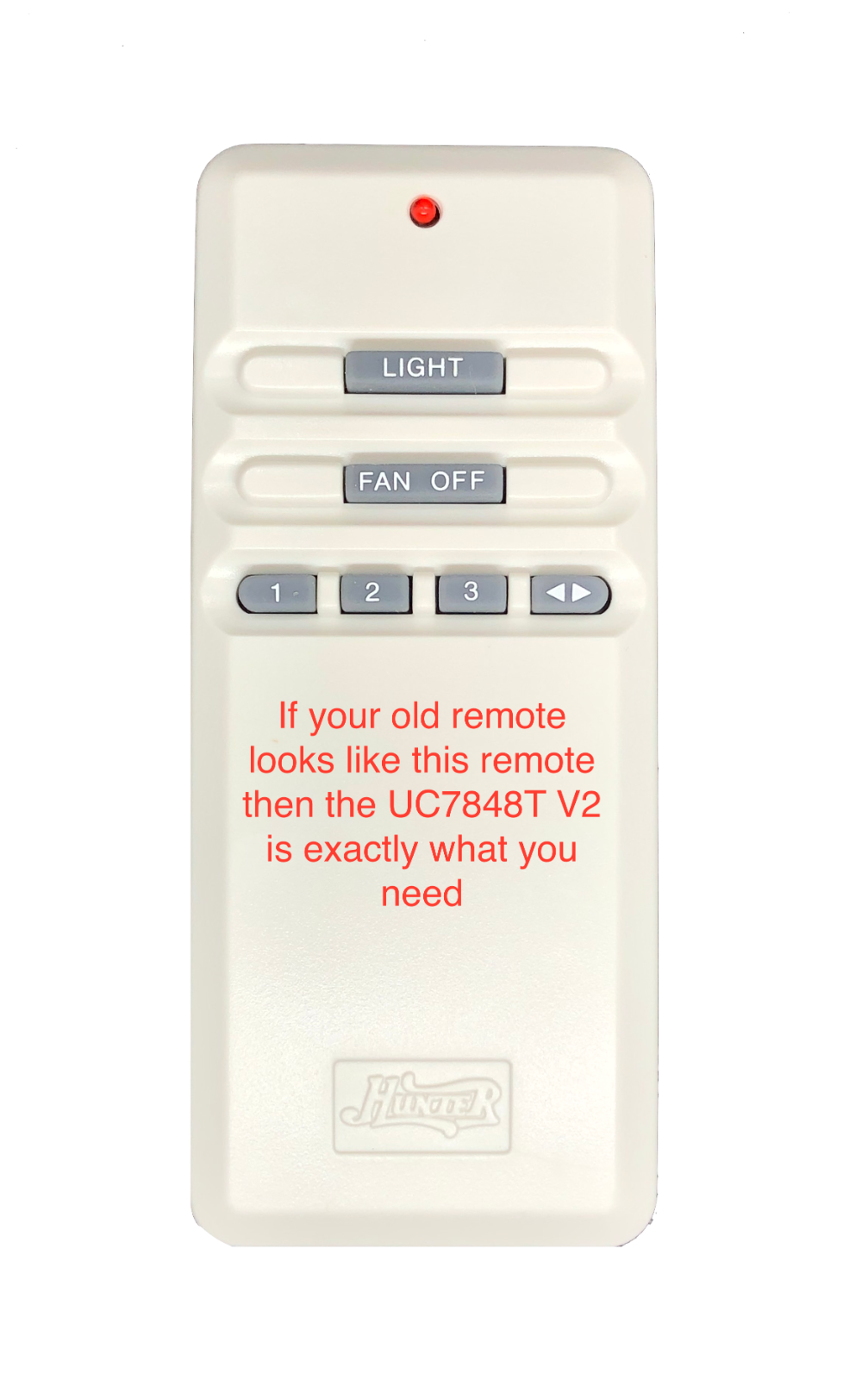 UC7848T V.2 Replacement for Hunter Fan Remote Control Transmitter UC7848T