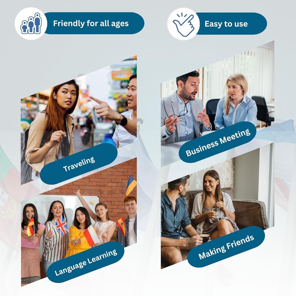 Instant Translator Device, 60+ Languages Supported, Portable