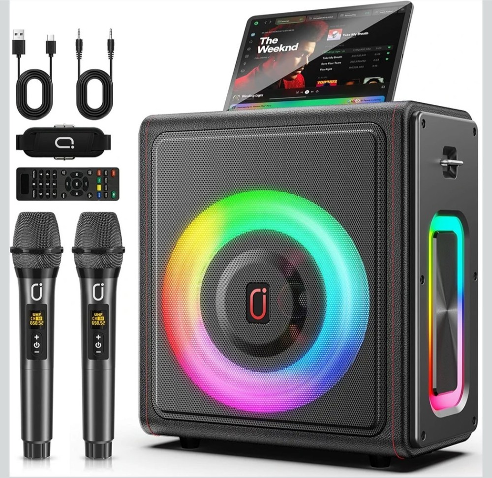 PPMIC Karaoke Machine, Portable Bluetooth 5.3 Speaker with 2 Wireless...