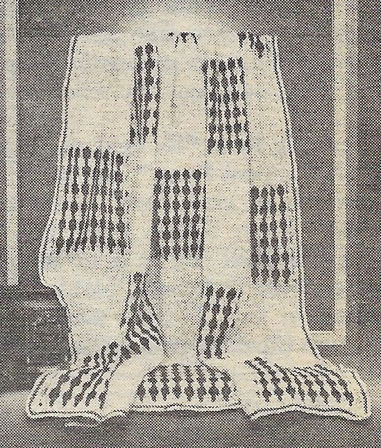 vintage, Two-Color Afghan crochet pattern instructions