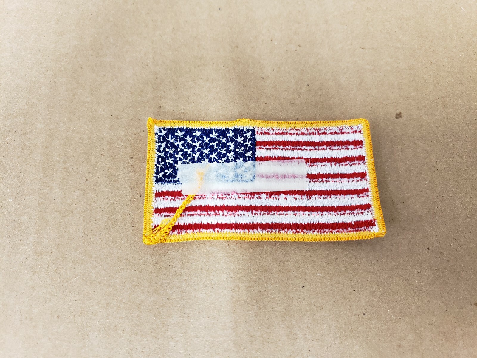 LOT OF 20 US American Flag Reverse Shoulder Patch Orange Border. MADE IN THE USA