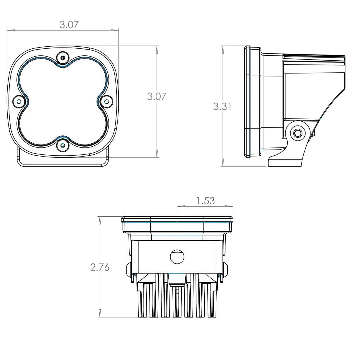 Baja Designs™ Squadron SAE LED Clear Fog Lights Pair, Harness, Amber Rock Guards