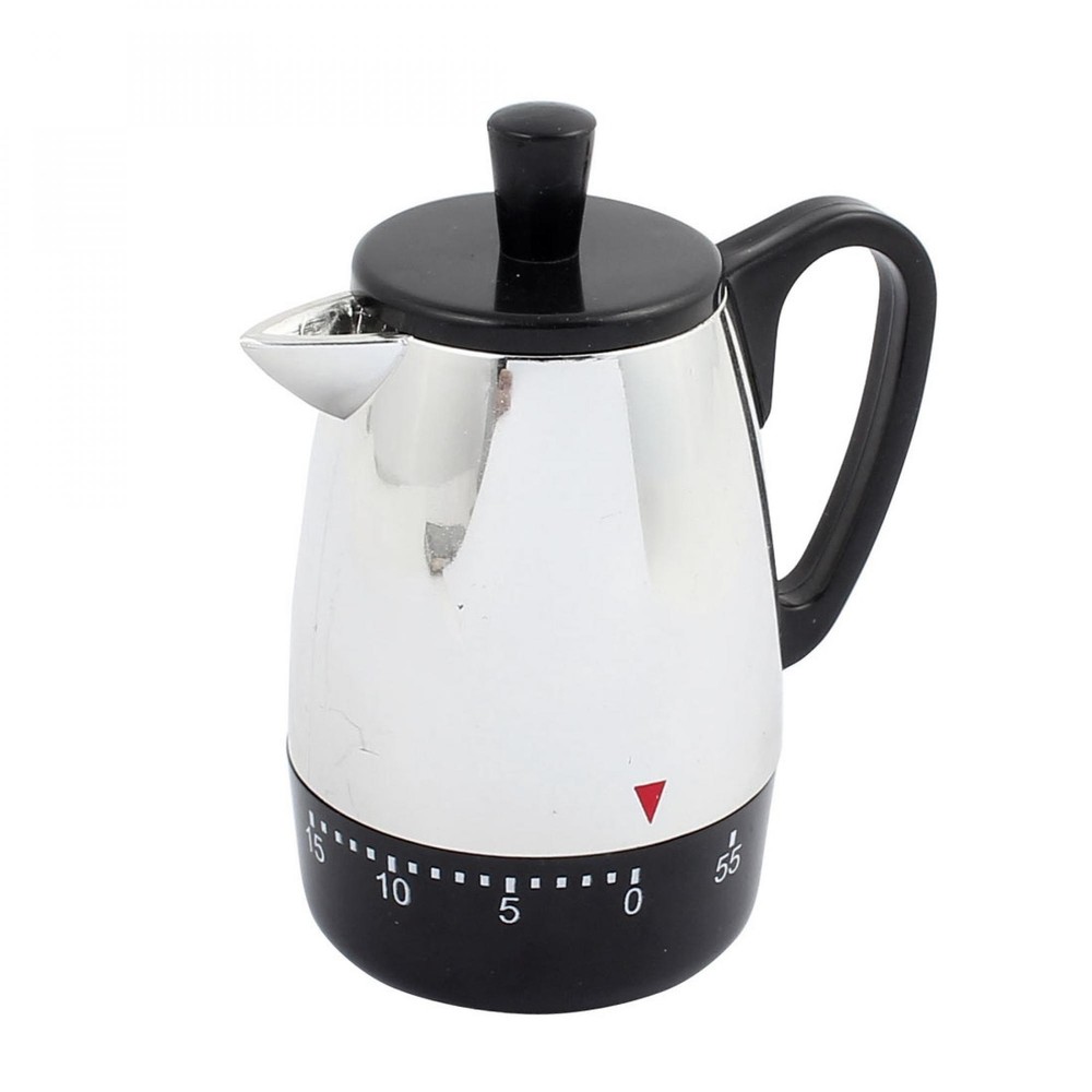 Mechanical Kitchen Timer Coffee Pot Design 4" x 3.4" x 2.2" 60 Mins