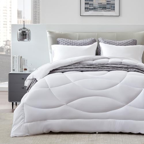King Size Comforter Duvet Insert, King Comforter Only U-shape Quilting White