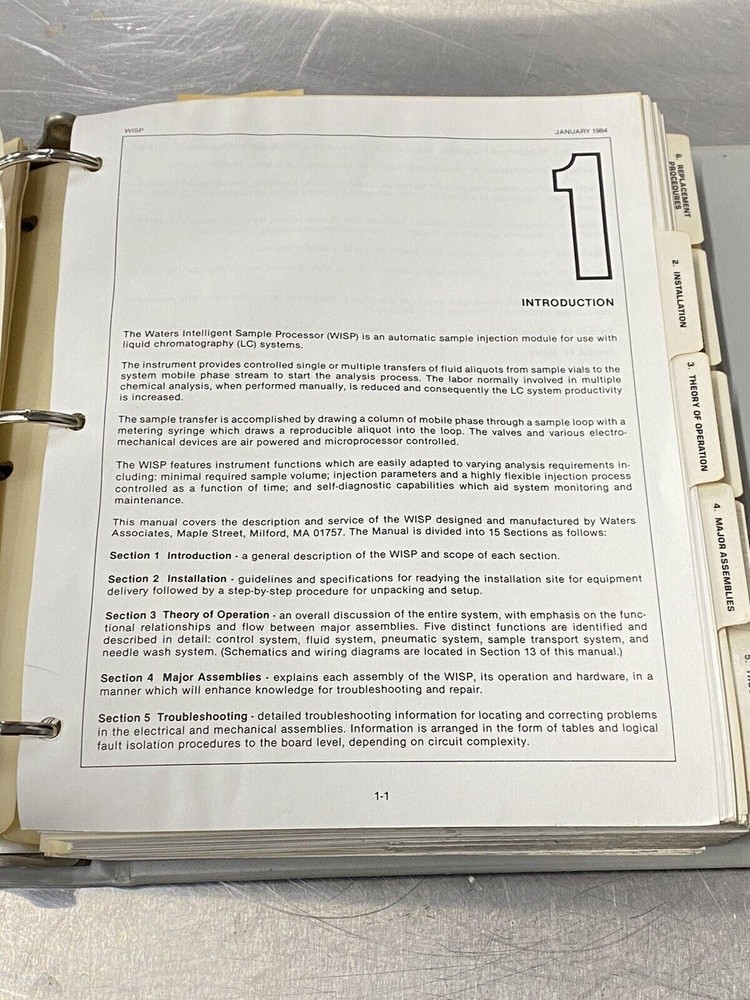 Waters WISP - Users Guide / Instructions Manual