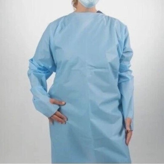 TIDI Shield AAMI Level 2 Isolation Gown Open Back Thumb Loop 8576A - 15 Pack