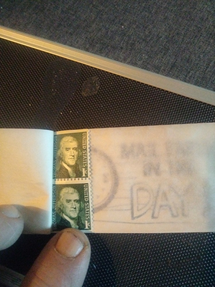 2 Thomas Jefferson 1 cent Antique Postage Stamp- Green #021