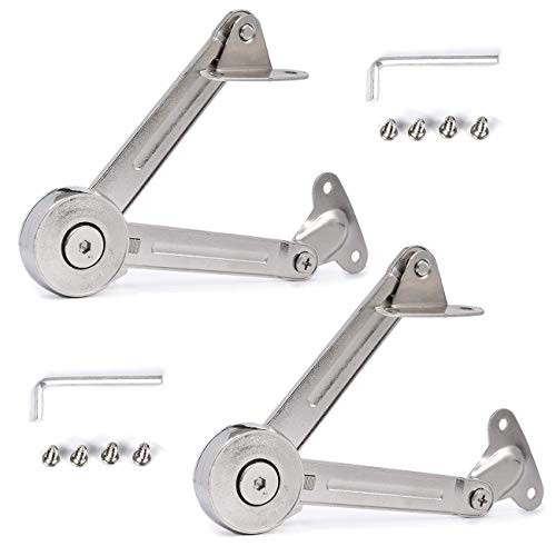Lid Support Hinge in Satin Nickel Folding Lid Stay Hinge with Soft Normal 2pc