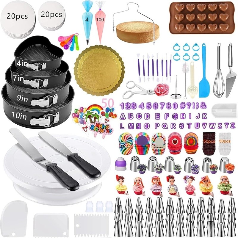 Baking Supplies Set Springform Pans Cake Decorating Tools Essential Gifts New