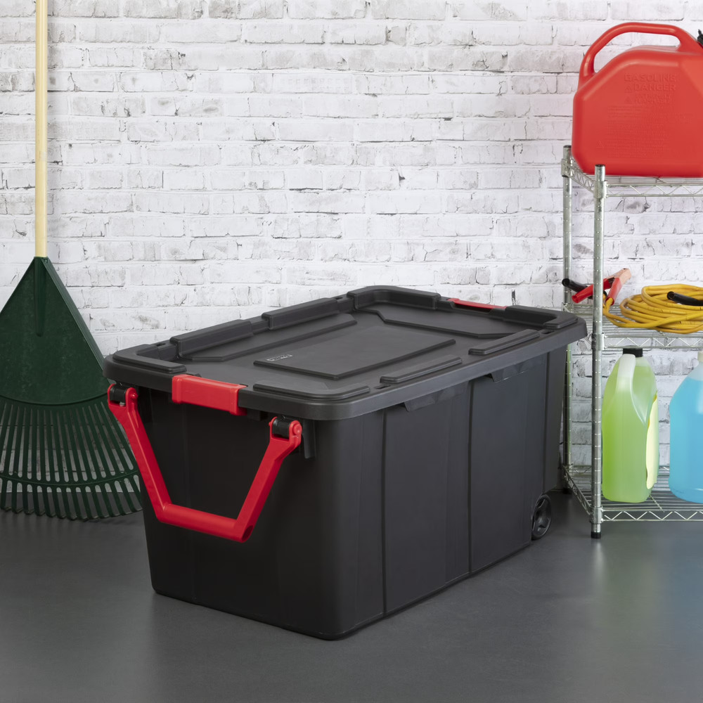 2Pack Extra Large Storage Bin, 40 Gallon Wheeled Plastic Storage Container 