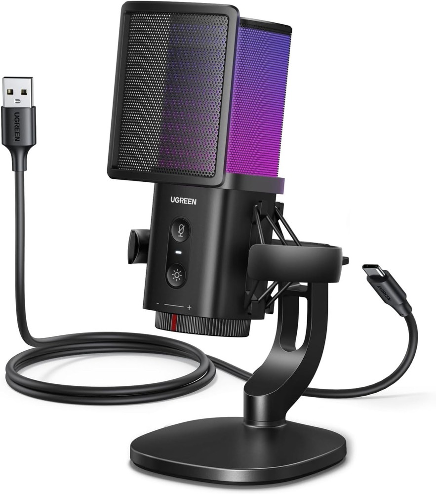 Crystal-Clear 24bit USB Mic with Quick Mute & Shock Mount for Streaming & Gaming