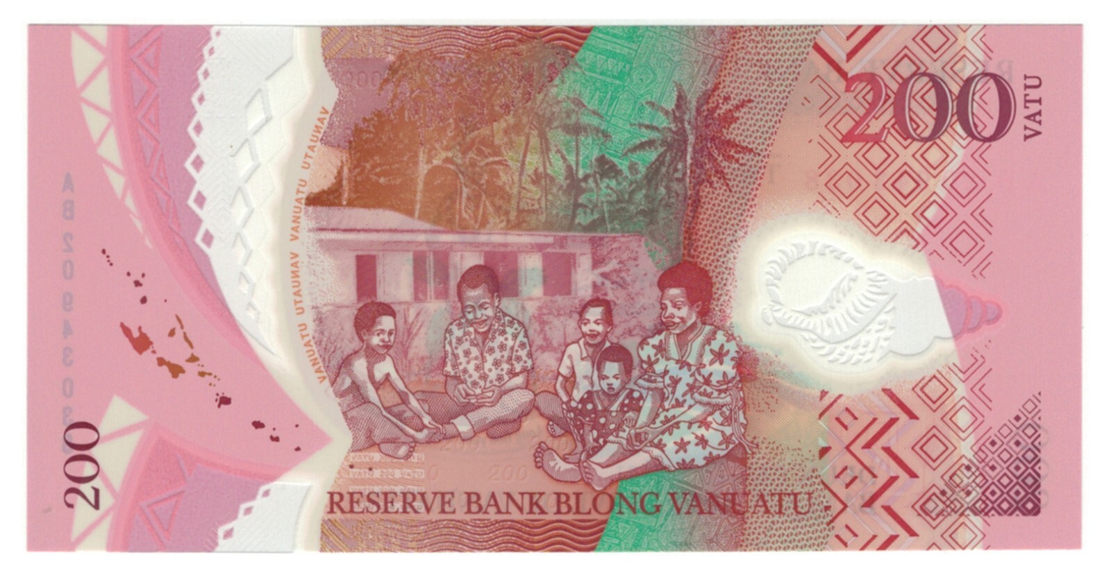 Vanuatu 200 Vatu (2020) - Statue/Family/p-12b, B216a "AB" UNC