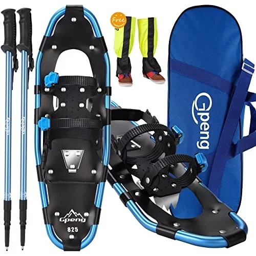 Snowshoes for Men Women Kids Gpeng 821 Xtreme Lightweight BLUE 21", 70 - 150 LBS