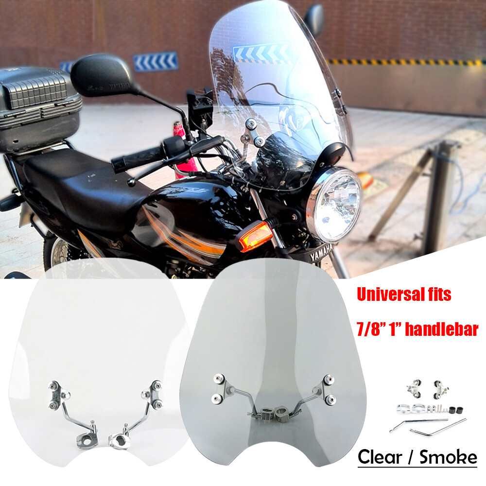 Universal 7/8'' 1'' Handlebars Motorcycle Windshield Windscreen For Honda Harley