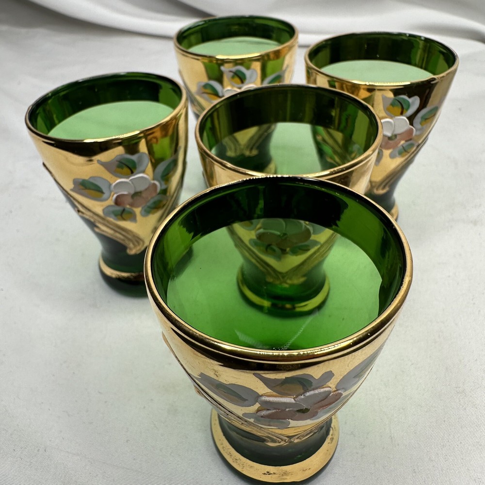 Emerald Cordial Shot Glasses Set 5