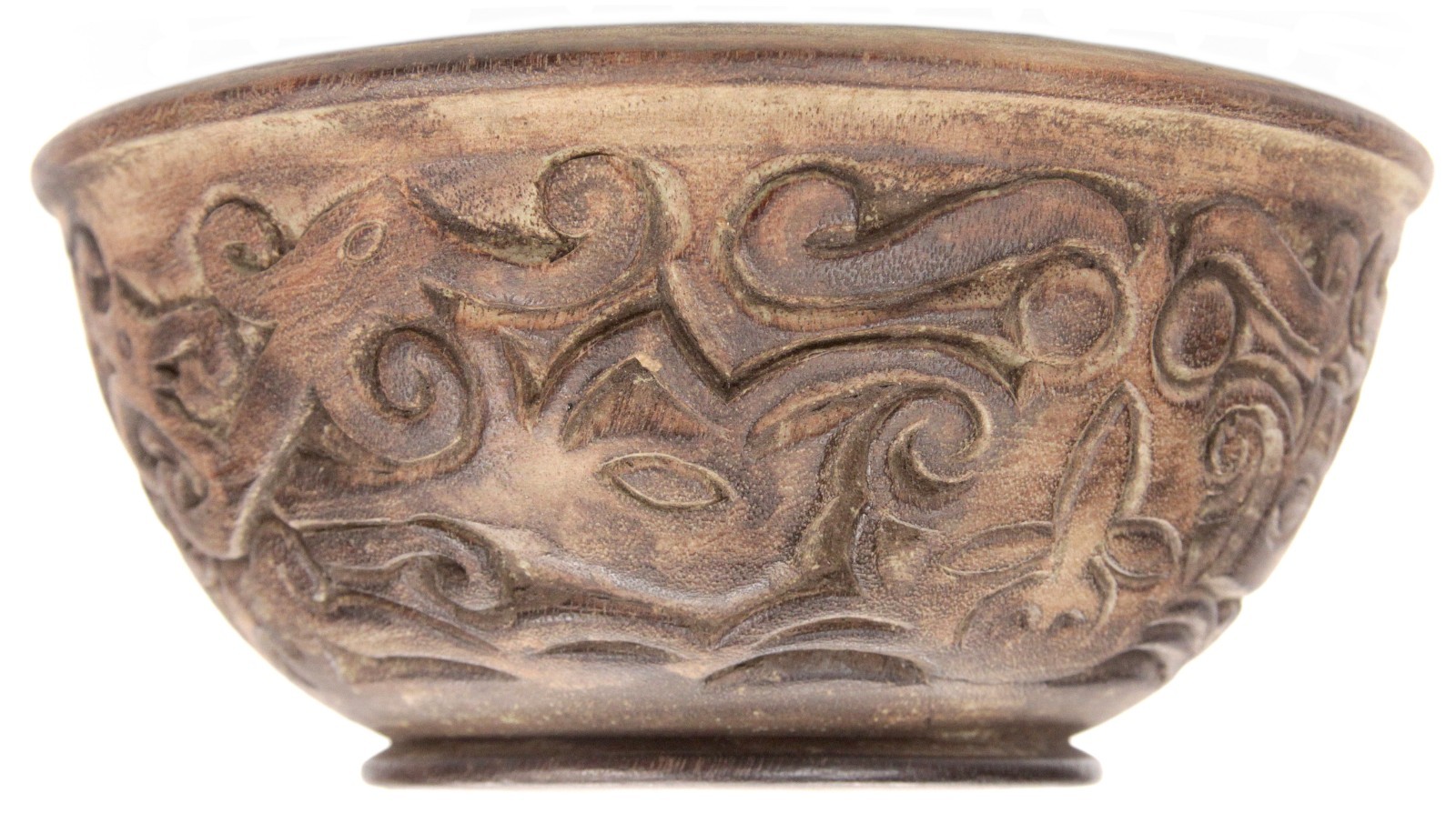 Vintage Carved Wooden Indonesian Dayak Bowl Borneo Lizard Ethnographic Carving