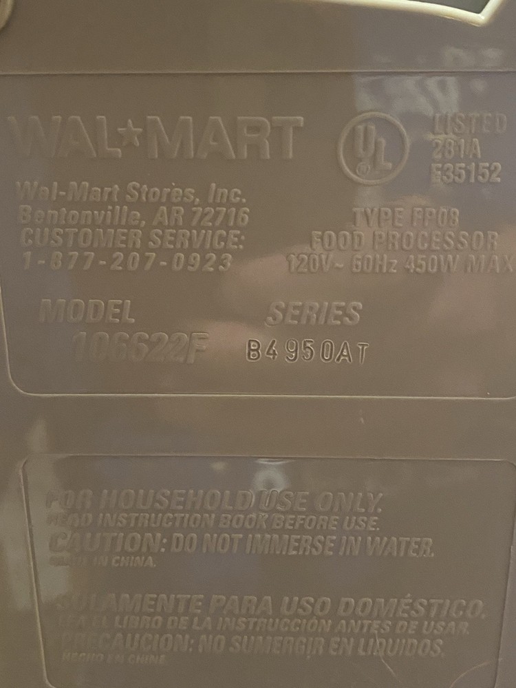 GE General Electric 4 Speed Food Processor Model 106622F ~ Replacement Base ONLY