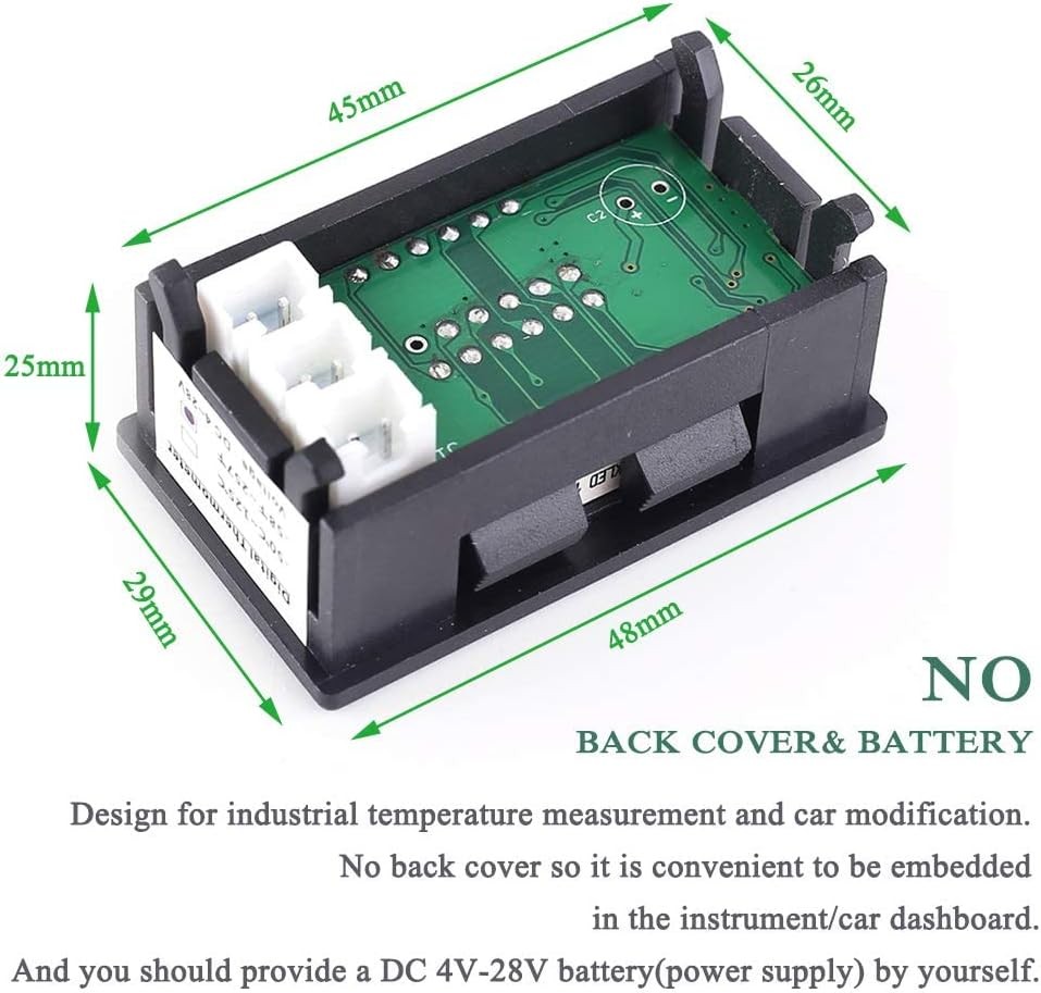 Digital Thermometer Car Auto Temp Gauge Sensor DC 4-28V Universal Engine