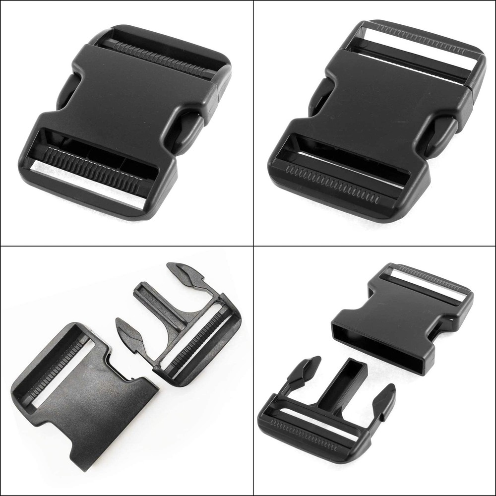 Side Release Buckle for 2'' 2 inch Strap, Black 2 Inch 2 Pack