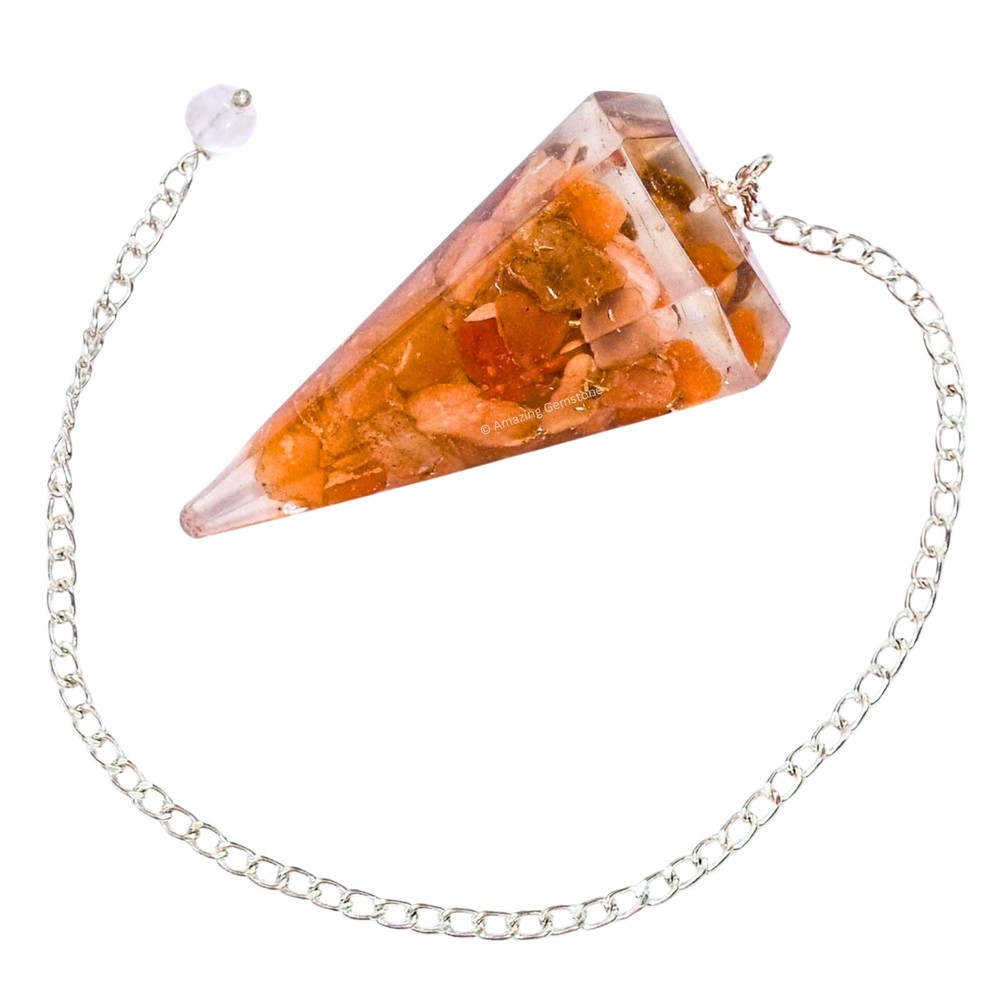 Red Aventurine Orgone Crystal Pendulums