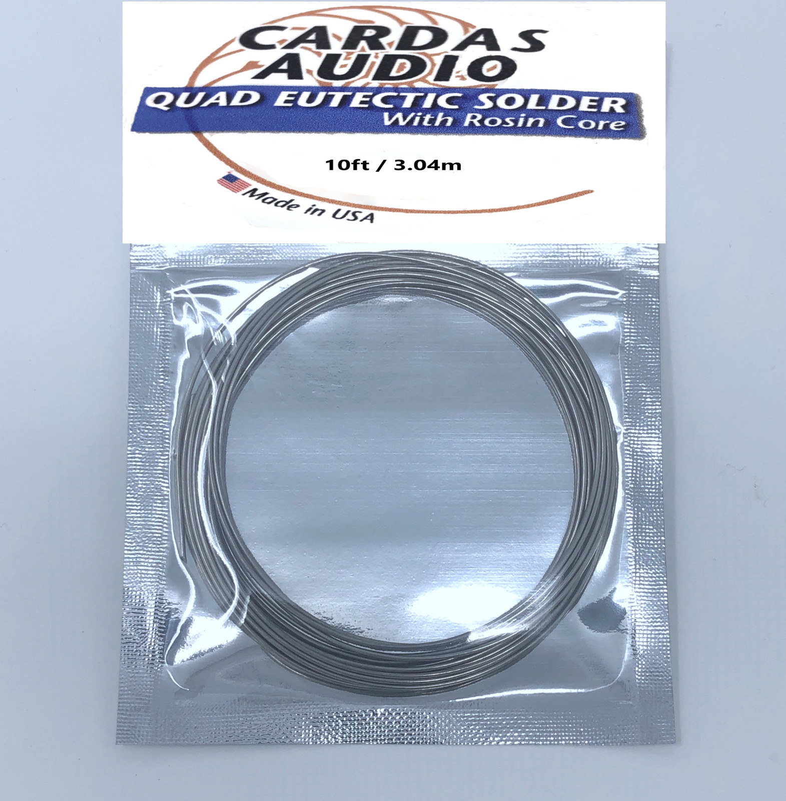 Cardas Audio Quad Eutectic Silver Solder Wire 10ft / 3.04 Meter Roll Rosin Flux