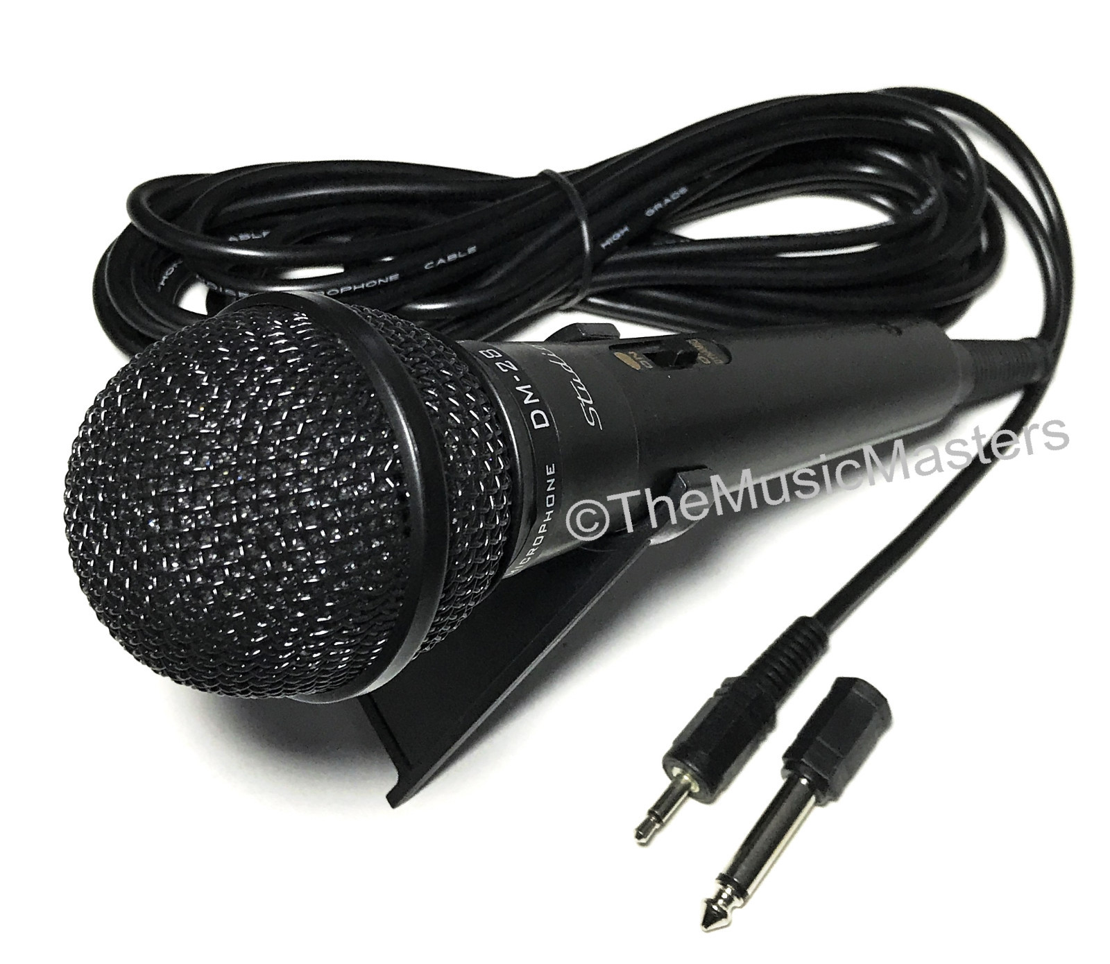 DJ Karaoke PA Computer Podcast Mic MICROPHONE w/Table Stand & 1/4" Plug Adapter