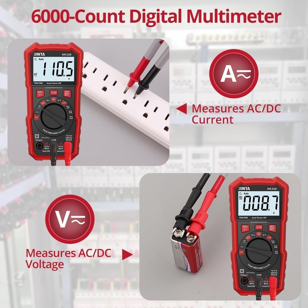 BINTA 6000 Counts Digital Multimeter with NCV, Auto-Ranging Multime... Fast Ship