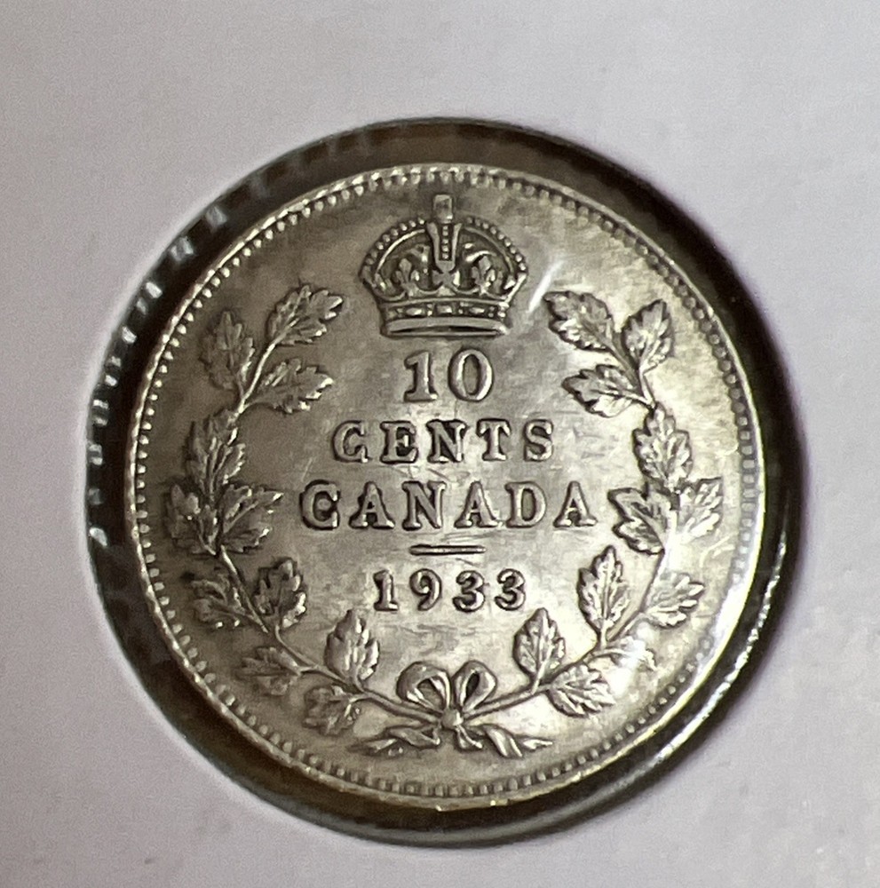 1933 - Canada dime - Silver - Canadian 10 cent Nice!